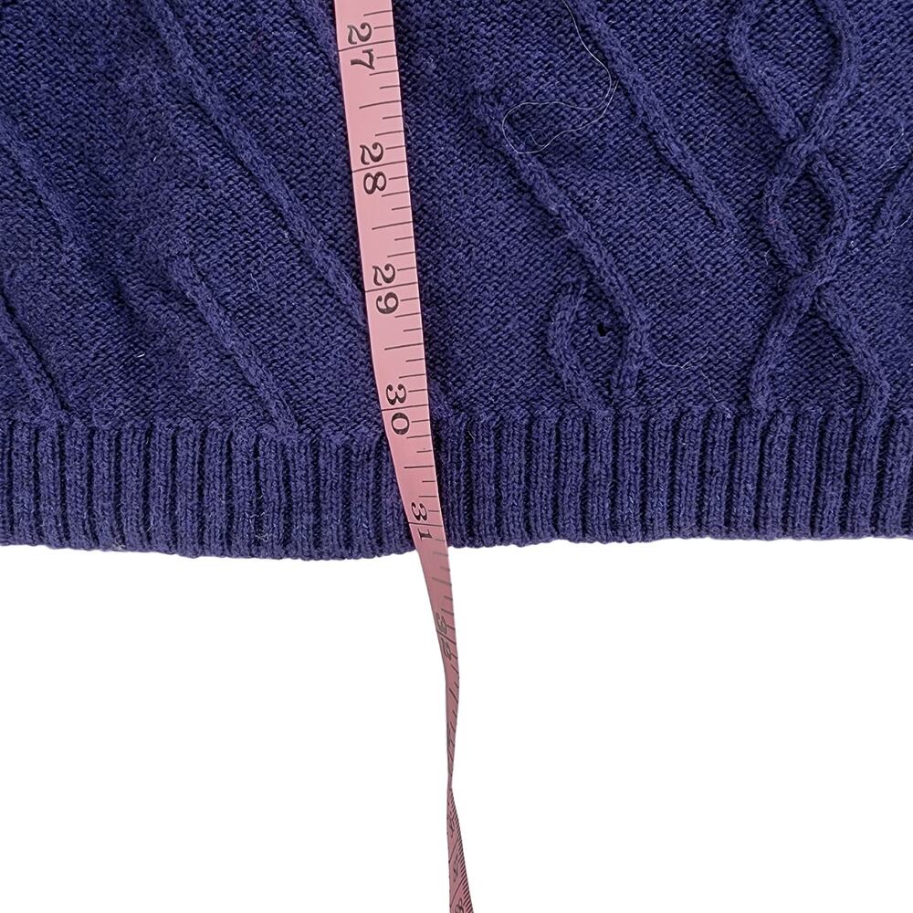 Soft Surroundings Cable Knit Tunic Sweater Medium Size Blue Women’s V Neck - Picture 9 of 11